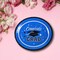 25 Count Betallic Congrats Graduation Party Blue School Colors Paper Banquet Plates Disposable Dinner Plates 11 3/4" x 10"
